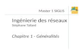 Master 1 SIGLIS Ingénierie des réseaux Stéphane Tallard Chapitre 1 - Généralités.