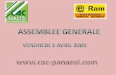 C.A.C Panazol Assemblée générale du 03 Avril 2009 Présentation des Comptes 2008 Thierry GALLIER.