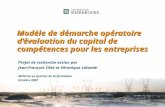 Modèle de démarche opératoire dévaluation du capital de compétences pour les entreprises Projet de recherche-action par Jean-François Côté et Véronique.