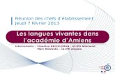 Intervenants : Claudine DECOCQMAN – IA-IPR Allemand Marc ROUSSEL – IA-IPR Anglais Réunion des chefs détablissement Jeudi 7 février 2013.