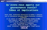 1 Quavons-nous appris sur gouvernance rurale? Idées et implications Bruno JEAN, Professeur Université du Québec à Rimouski avec la contribution spéciale.