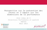 Perspective sur la prévention des chutes et limpact sur les dimensions de la performance Anne Lemay ph D Directrice Performance et qualité AQESSS Mars.
