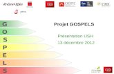G O S P E L S Projet GOSPELS Présentation USH 13 décembre 2012.