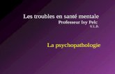 Les troubles en santé mentale Professeur Isy Pelc U.L.B. La psychopathologie.