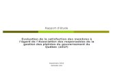 Rapport détude Évaluation de la satisfaction des membres à légard de lAssociation des responsables de la gestion des plaintes du gouvernement du Québec.