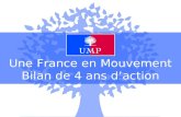 Une France en Mouvement Bilan de 4 ans daction. Une France en mouvement Nicolas Sarkozy élu par 53% des Français le 6 mai 2007. Depuis 2008, des crises.