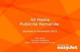 All Media Publicité Romande Genève 8 novembre 2011 Peter Voets Directeur Marketing Suisse, Autriche & Europe de lEst.