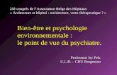 Bien-être et psychologie environnementale : le point de vue du psychiatre. 25è congrès de lAssociation Belge des Hôpitaux « Archtecture et hôpital : architecture,