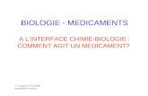 BIOLOGIE - MEDICAMENTS A LINTERFACE CHIMIE-BIOLOGIE : COMMENT AGIT UN MEDICAMENT? J.-C. Quirion, 27/10/2008 quirion@insa-rouen.fr.