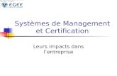 Systèmes de Management et Certification Leurs impacts dans lentreprise.