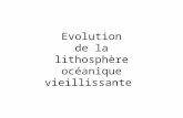 Evolution de la lithosphère océanique vieillissante.