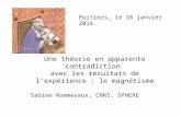 Une théorie en apparente contradiction avec les résultats de lexpérience : le magnétisme Sabine Rommevaux, CNRS, SPHERE Poitiers, le 16 janvier 2014.