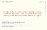 L'impact du marché unique européen sur la chaîne de valeur des services à revenus partagés et des micropaiements en ligne Etienne Wéry Avocat aux barreaux.