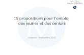 15 propositions pour lemploi des jeunes et des seniors Rapport - Septembre 2010.