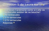 Question 1 de Laura Karelle Combien lanémone verte a-t-elle de tentacules autour de sa bouche? Combien lanémone verte a-t-elle de tentacules autour de.