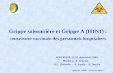 Santé au Travail – C.H.U. de Reims Grippe saisonnière et Grippe A (H1N1) : couverture vaccinale des personnels hospitaliers ANMTEPH, 22-23 septembre 2010.