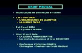 DROIT MEDICAL TROIS COURS DE UNE HEURE ET DEMIETROIS COURS DE UNE HEURE ET DEMIE 1 et 2 avril 20041 et 2 avril 2004 LORGANISATION DE LA JUSTICELORGANISATION.