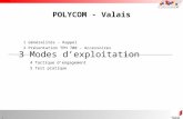 1 POLYCOM - Valais 3 Modes dexploitation 4 Tactique dengagement 5 Test pratique 1 Généralités - Rappel 2 Présentation TPH 700 - Accessoires.