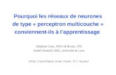 1 5-6 Mai 1999 -Séminaire : THEORIE DE L'APPRENTISSAGE ET MODELISATION COGNITIVE Pourquoi les réseaux de neurones de type « perceptron multicouche » conviennent-ils.
