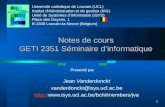 Université catholique de Louvain (UCL) Institut dAdministration et de gestion (IAG) Unité de Systèmes dinformation (ISYS) Place des Doyens, 1 B-1348 Louvain-la-Neuve.