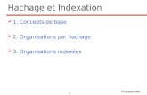 1 © Gardarin 2002 Hachage et Indexation 1. Concepts de base 2. Organisations par hachage 3. Organisations index©es