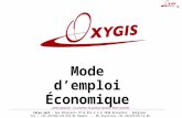 Mode demploi Économique  – La solution de gestion spatiale Multi activités Carya sprl – Rue Bruylants N°16 Bte 2 à B 1040 Bruxelles - Belgique.