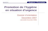 Promotion de lhygiène en situation durgence Dossier dorientation Decembre 2007 (amendée Decembre 2008)