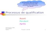 Pré-examens 2008 pour experts textileV.Hg GE / C.Ho NE1 Processus de qualification - Avant - Pendant - Après Assistants (60 minutes) et gestionnaires (90.
