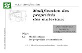 4.2.1 Bonification GCI 116 - Matériaux de lingénieur Modification des propriétés des matériaux Plan 4.2 Modifications des propriétés des matériaux 4.2.1.