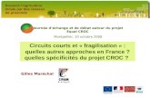 Gilles Maréchal Journée déchange et de débat autour du projet Equal CROC Montpellier, 10 octobre 2008 Circuits courts et « fragilisation » : quelles autres.