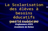 La Scolarisation des élèves à besoins éducatifs particuliers Samedi 10 novembre 2007 Professeurs dEPS Académie de Reims.