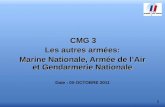 CMG 3 Les autres armées: Marine Nationale, Armée de lAir et Gendarmerie Nationale Date : 05 OCTOBRE 2011 1.