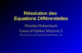 Résolution des Équations Différentielles Nicolas Holzschuch Cours dOption Majeure 2 Nicolas.Holzschuch@imag.fr.