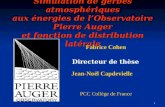 1 Simulation de gerbes atmosphériques aux énergies de lObservatoire Pierre Auger et fonction de distribution latérale PCC Coll è ge de France Directeur.