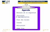 31/01/2001 De EIDEL à D.P.A. - - Raisons de la migration -Structure dimplémentation -Tour des écrans -Issues -Discussion -Demo live Agenda.