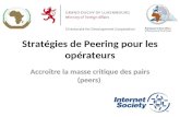 Stratégies de Peering pour les opérateurs Accroître la masse critique des pairs (peers)