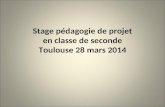 Stage pédagogie de projet en classe de seconde Toulouse 28 mars 2014.