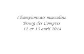 Championnats masculins Bourg des Comptes 12 & 13 avril 2014.