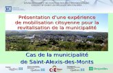 Présentation dune expérience de mobilisation citoyenne pour la revitalisation de la municipalité Cas de la municipalité de Saint-Alexis-des-Monts.