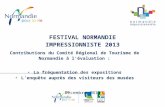 FESTIVAL NORMANDIE IMPRESSIONNISTE 2013 Contributions du Comité Régional de Tourisme de Normandie à lévaluation : La fréquentation des expositions Lenquête.