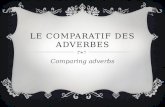 LE COMPARATIF DES ADVERBES Comparing adverbs. POUR COMPARER, IL FAUT: Sujet 1 + verbe +plus/moins/aussi + adverbe + que + sujet 2 Mario court plus vite.