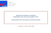 Stage de formation syndicale Fédération des Services publics CGT Dispositifs de la formation professionnelle Montreuil - lundi 6 avril 2009.