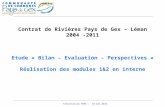 Présentation ARRA – 10 mai 2012 Contrat de Rivières Pays de Gex – Léman 2004 -2011 Etude « Bilan – Evaluation – Perspectives » Réalisation des modules.