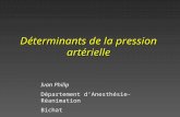 Déterminants de la pression artérielle Ivan Philip Département dAnesthésie-Réanimation Bichat.