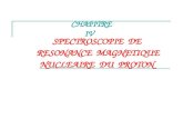 CHAPITRE IV SPECTROSCOPIE DE RESONANCE MAGNETIQUE NUCLEAIRE DU PROTON.