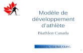 Presented by Alan Ball, Ch.P.C. 1 Modèle de développement dathlète Biathlon Canada.