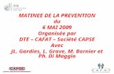 MATINEE DE LA PREVENTION du 6 MAI 2009 Organisée par DTE – CAFAT – Société CAPSE Avec JL. Gardies, L. Grave, M. Bornier et Ph. Di Maggio.