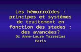 Les hémorroïdes : principes et systèmes de traitement en fonction des stades : des avancées? Dr Anne-Laure Tarrerias Paris.