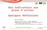 Des indicateurs aux plans daction Quelques Réflexions Michel RENAULT Université de Rennes 1-CREM (UMR CNRS) PEKEA ( Political and Ethical Knowledge on.