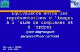 Equivalence entre les représentations d images à l aide de complexes et d ordres Sylvie Alayrangues Jacques-Olivier Lachaud Séminaire IRCOM-SIC juin 2002.